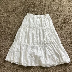 White Tiered Midi skirt
